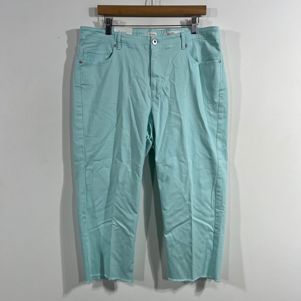 J. Jill Denim High-Rise Straight-Leg Crop Pants Light Blue 18 Petite